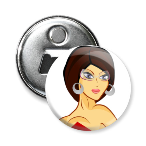 Магнит-открывашка с принтом Lady in Red