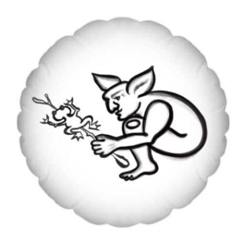 Подушка с принтом Задумчивый тролль