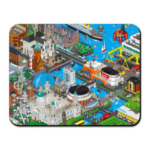 Коврик для мыши с принтом Городок