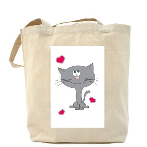 Сумка шоппер с принтом Kisa