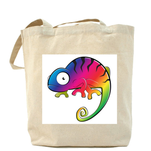 Сумка шоппер с принтом Хамелеон