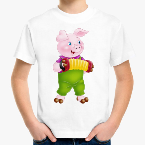 Детская футболка Поросенок с гармошкой
