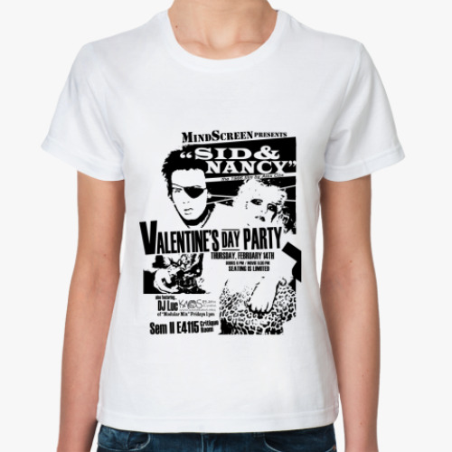 Классическая футболка с принтом Сид и Ненси