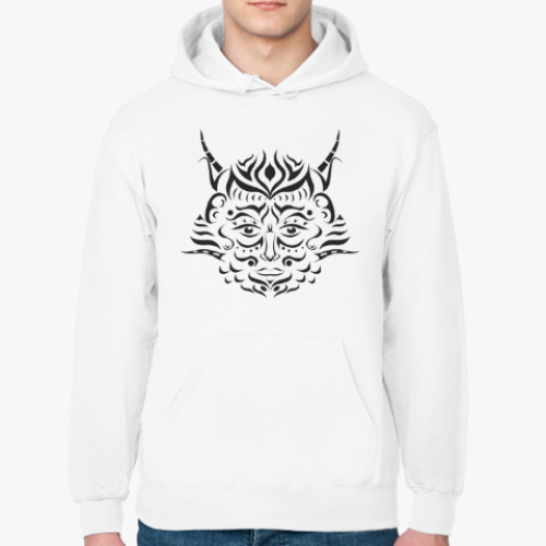 Толстовка худи татуировка в виде фантастического лица