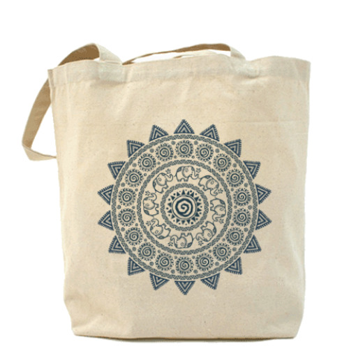 Сумка шоппер Мандала со слониками