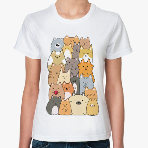 Классическая футболка Смешные коты (funny cats)