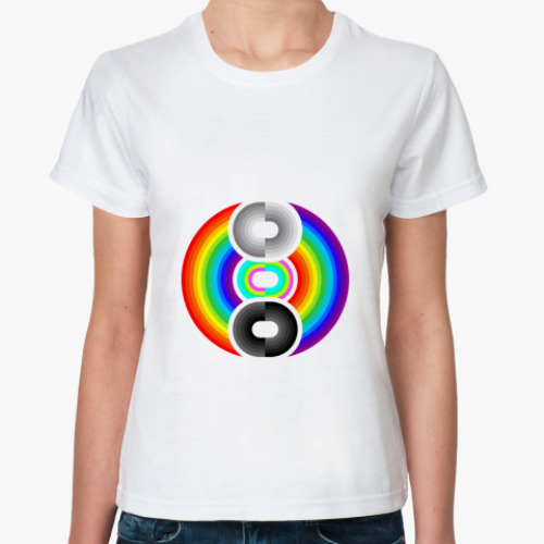 Классическая футболка с принтом Improved Rainbow
