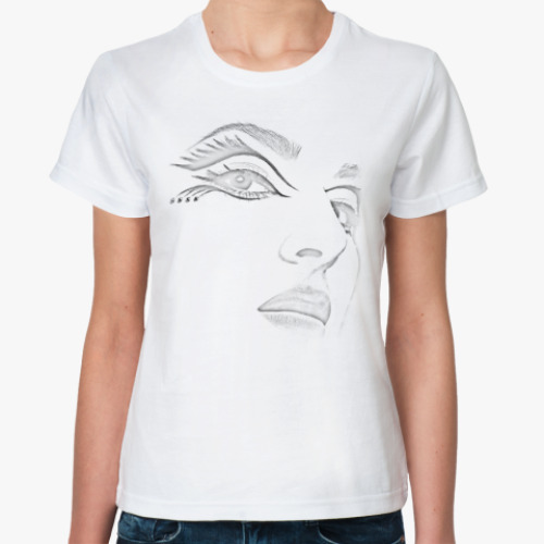 Классическая футболка с принтом Красота спасет мир