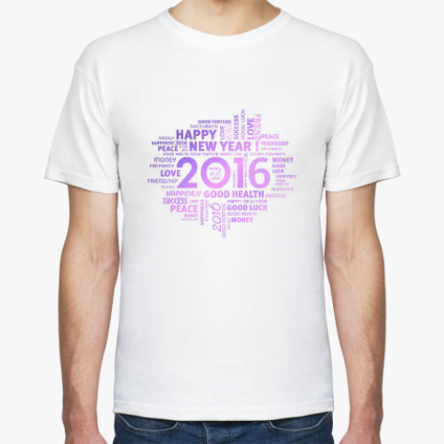 Футболка с принтом Новый год 2016