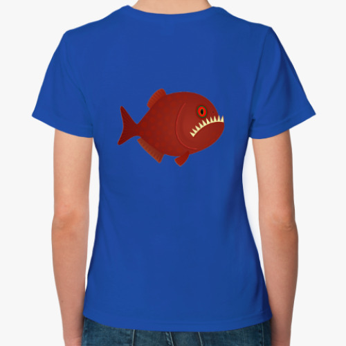 Женская футболка с принтом Рыбка пиранья