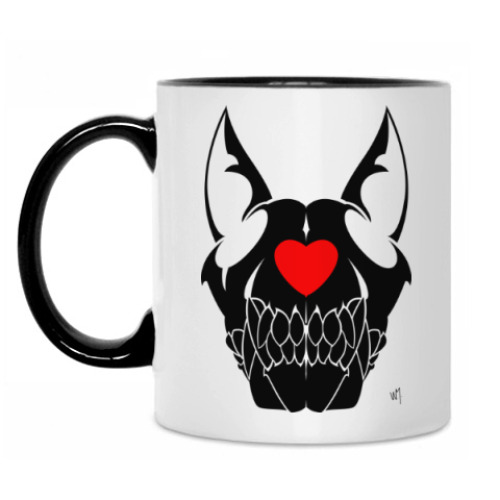 Кружка с принтом Dog skull