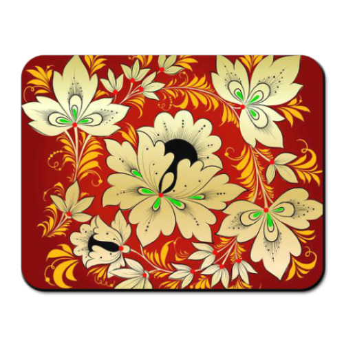 Коврик для мыши с принтом Яркая роспись