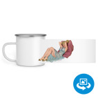 Кружка металлическая белая (круговая запечатка)