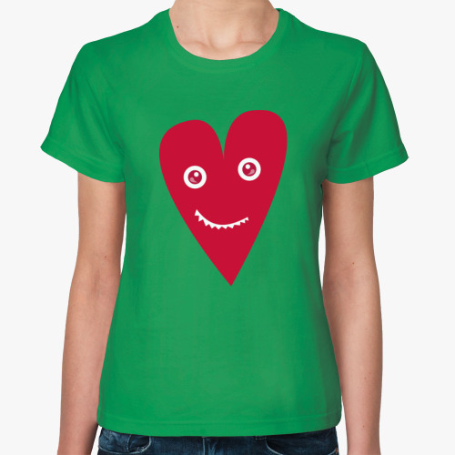 Женская футболка Сердце с зубастой ухмылкой