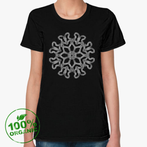 Женская футболка из органик-хлопка Снежинка