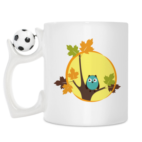 Кружка с принтом Сова, полная луна