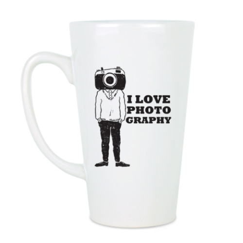 Чашка Латте с принтом I love photography