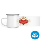 Кружка металлическая белая (круговая запечатка)