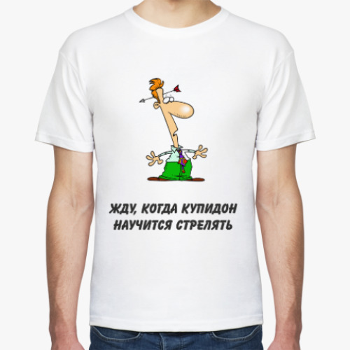 Футболка с принтом Жду купидона