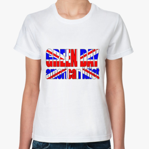 Классическая футболка с принтом Green Day American Idiot