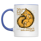 Двухцветная кружка Береги своего внутреннего Кота