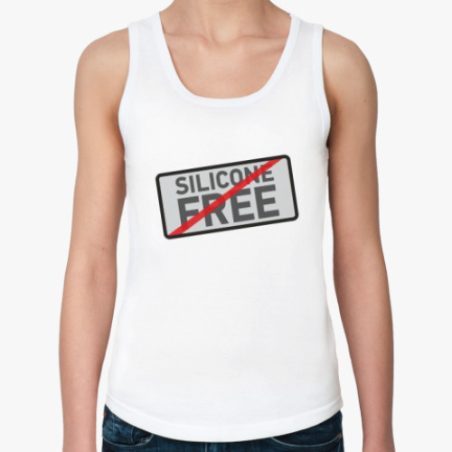 Женская майка с принтом Silicone Free / Без Силикона