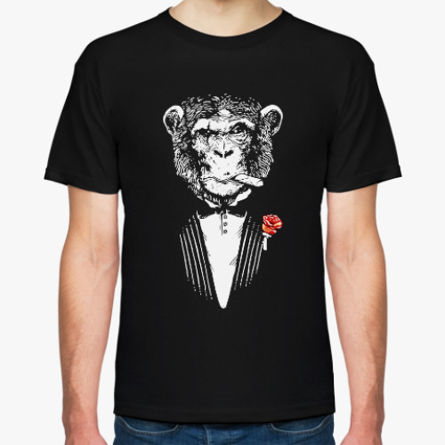 Футболка с принтом Обезьяна - 'Крестный отец'