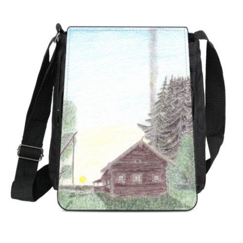 Сумка-планшет с принтом Деревня