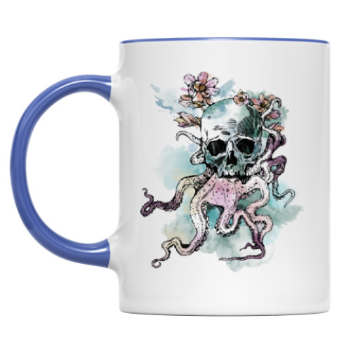 Кружка с принтом Череп-кальмар