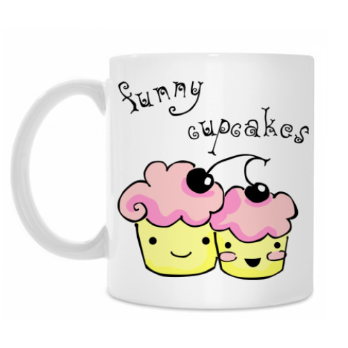 Кружка с принтом Funny cupcakes