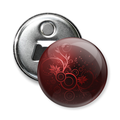 Магнит-открывашка с принтом новогодний шар