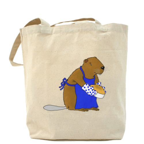 Сумка шоппер с принтом Кастор