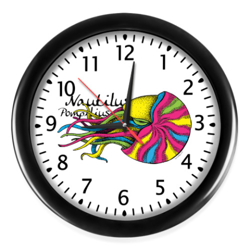 Настенные часы с принтом Nautilus