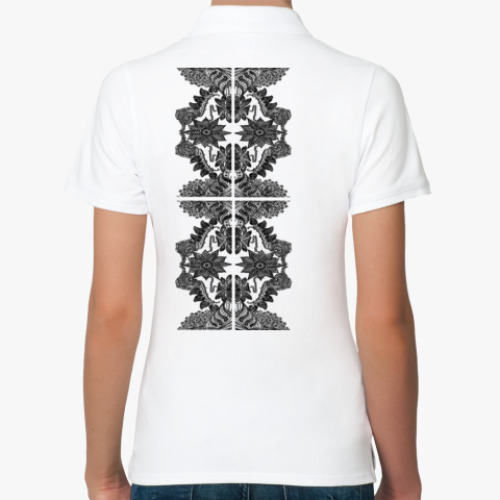 Женская рубашка поло (печать) с принтом абстракция