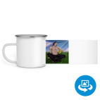 Кружка металлическая белая (круговая запечатка)