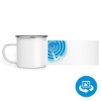 Кружка металлическая белая (круговая запечатка)