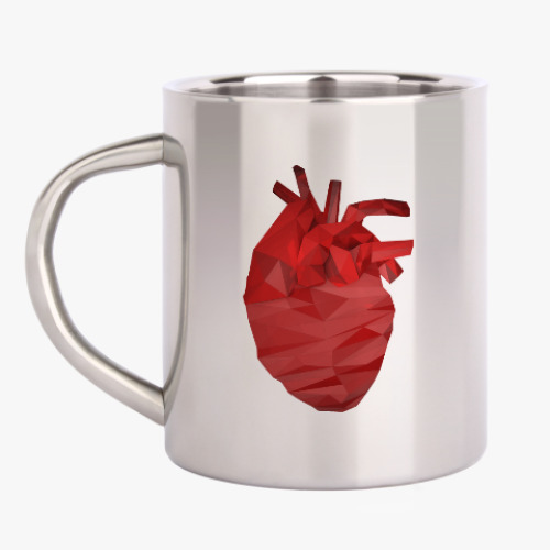 Кружка металлическая Сердце 3D
