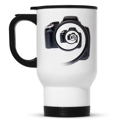Кружка-термос с принтом Бесконечный фотоаппарат