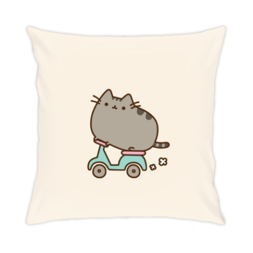 Подушка кот на скутере