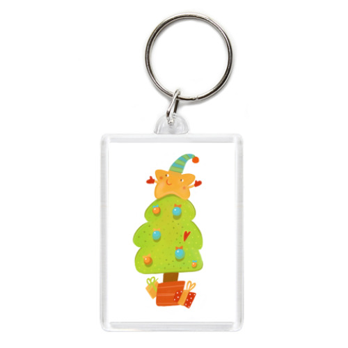 Брелок с принтом Новогодние персонажи