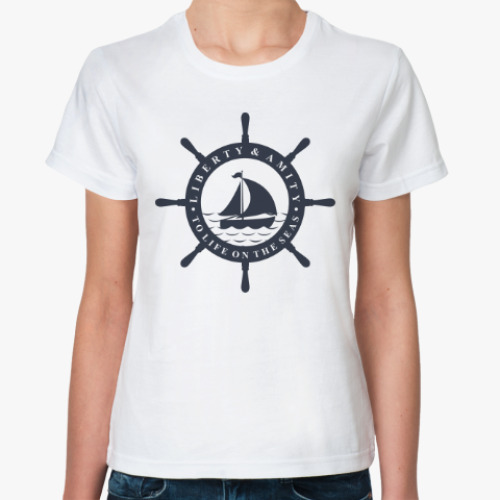 Классическая футболка Море, штурвал. Liberty and mit