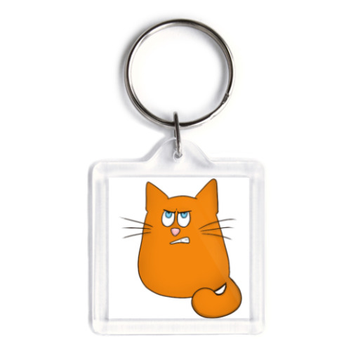 Брелок с принтом Сердитый-Испуганный Котик
