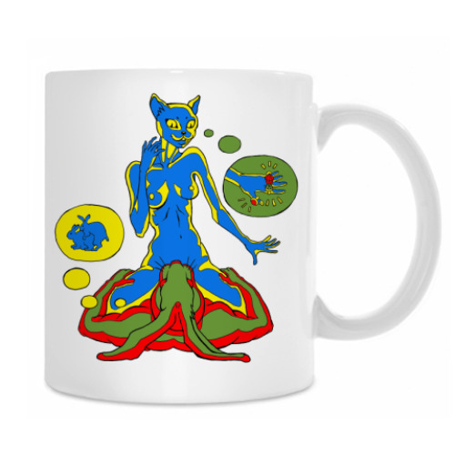 Кружка с принтом cat-rabbit