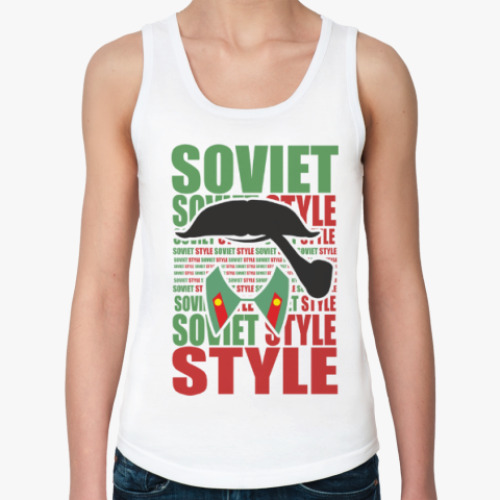 Женская майка Soviet Style. Усы. Сталин.