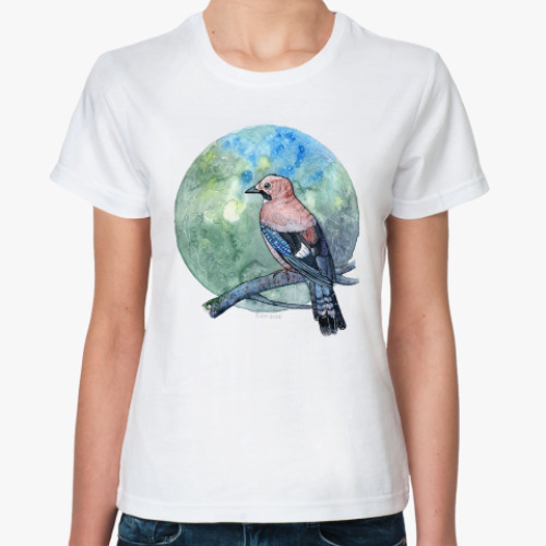 Классическая футболка птица сойка