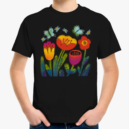 Детская футболка с принтом Цветы