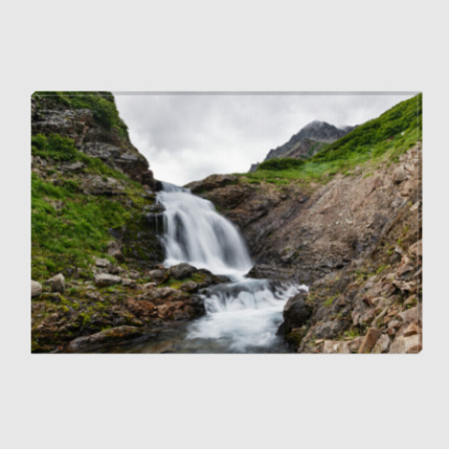 Холст Камчатка, водопад на реке