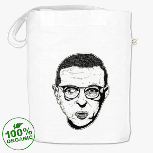 Сумка шоппер с принтом Жан-Поль Сартр