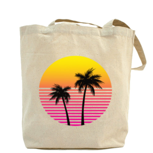 Сумка шоппер с принтом Закат в Майями