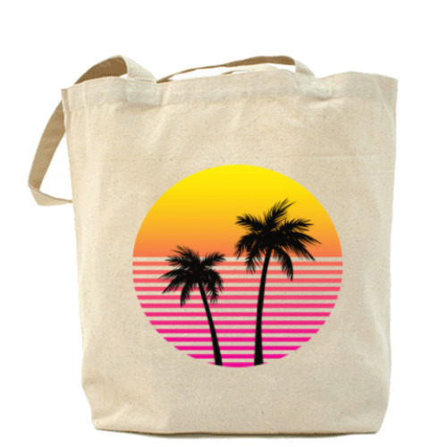 Сумка шоппер с принтом Закат в Майями